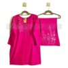 Pink Mirror work Cotton Suit