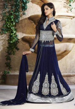 Indian Blue and Silver Maxi Master Replica - Pehnawa Boutique